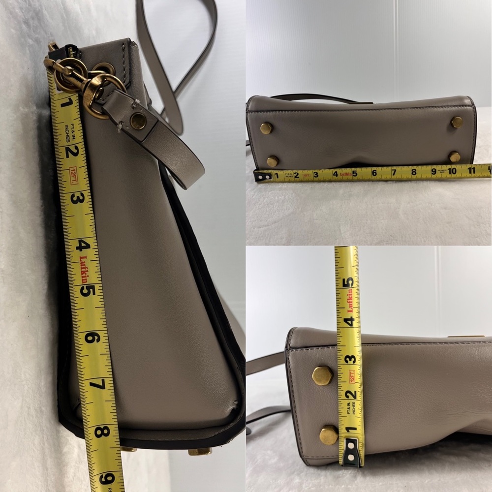 Rebecca Minkoff Ring Leather Satchel Bag Taupe - Picture 9 of 9